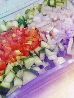 A picture of Colorful kachumber Salad.