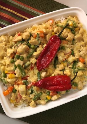 صورة لوصفة صينية رز بالدجاج