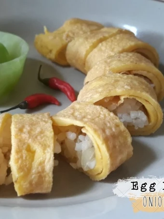 Cara Gampang Membuat Resep #62 Egg Roll Onion Fried Rice (Nasi Goreng Bombai) yang Bikin Ngiler Anti Ribet, Bisa Manjain Lidah
