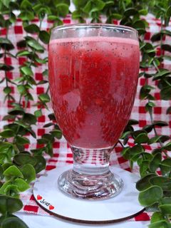 عکسی از دستور اسموتی هندوانه و تخم شربتی 😋