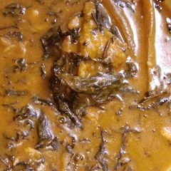 A picture of Ofe Ede(cocoyam soup)/ Bitterleaf soup.