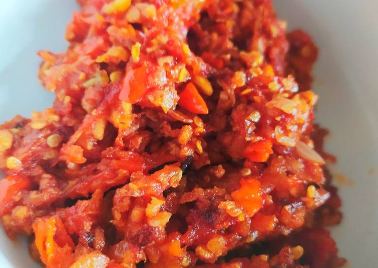 Sambel tumis tempe goreng