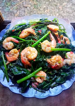 Foto resep Cah Kangkung Udang 🍤Oil-Free Diet Friendly
