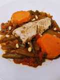 Borrajas con caballa y batata