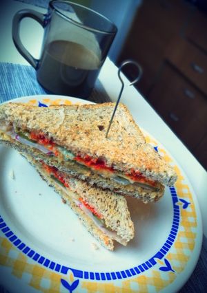 Sárgaborsókrémes melegszendvics recept fotója