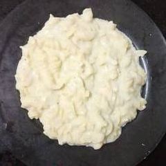 A picture of Pasta with homemade white sauce.