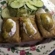 Costalitos de frijoles, queso y jamón