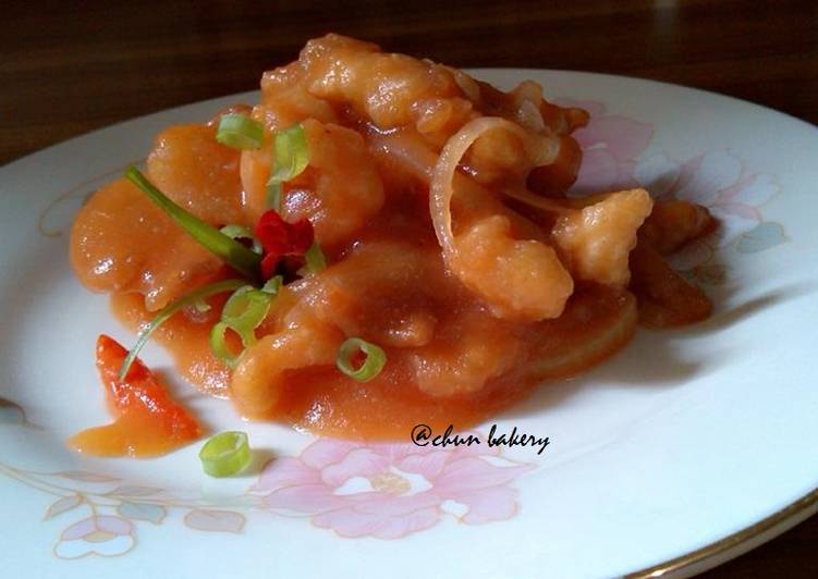 Kakap asam pedas with homemade tomato sauce