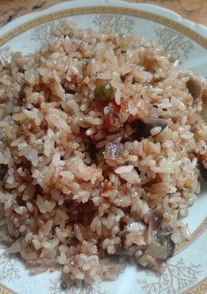 صورة لوصفة رز بالخلطه والبسله (كبسه)