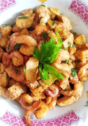 Foto resep Udang tahu tempe saus tiram
