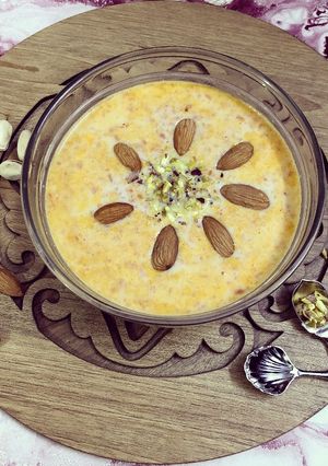 A picture of Carrot Kheer /Carrot Pudding with Jaggery.