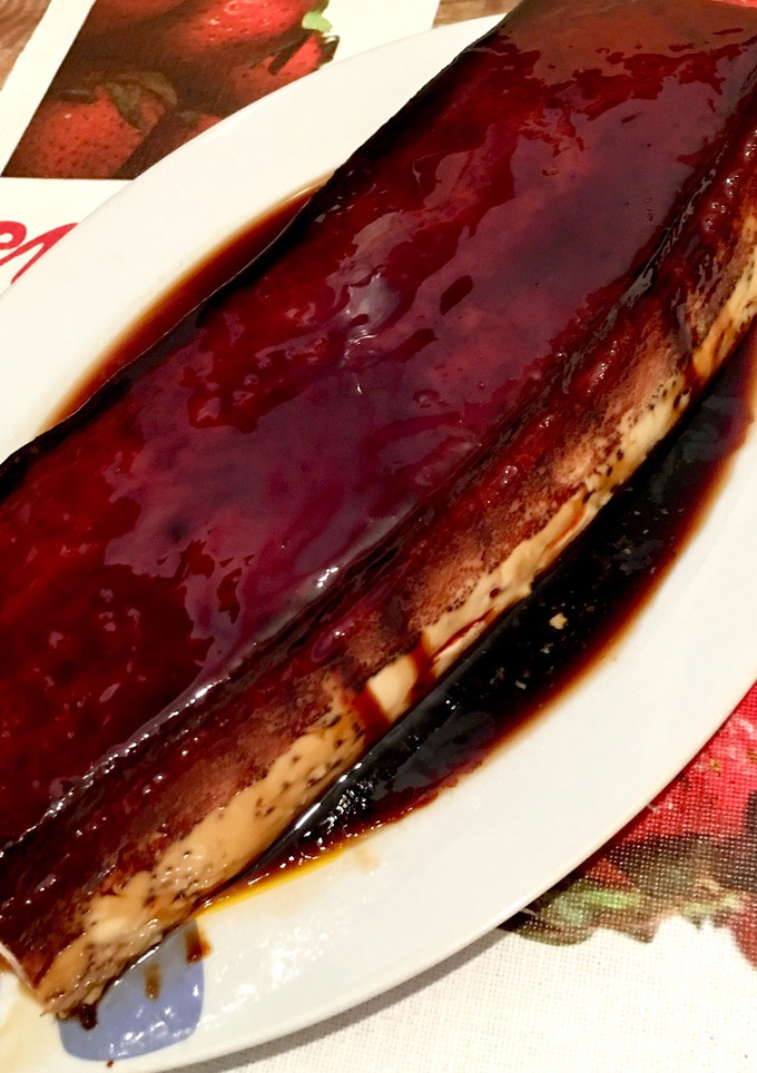 Una foto de Flan casero con caramelo