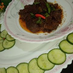 A picture of Beef tikka karhai.