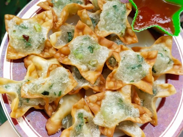 Cara Sederhana Menyiapkan Resep  Pangsit goreng isi aci yang Lezat Sekali, Lezat