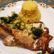 Brótola gratinada con brócoli
