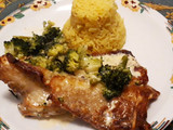 Brótola gratinada con brócoli