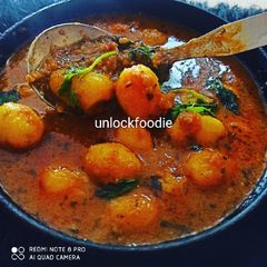 A picture of Baby Potatoes Dum Aloo in Panjabi style.