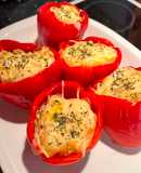 Pimientos rellenos de puré de papas