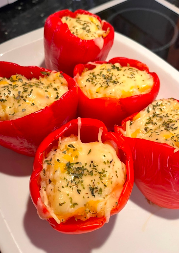 Una foto de Pimientos rellenos de puré de papas