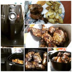 A picture of Tandoori Chicken in air fryer.
