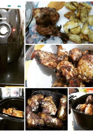 A picture of Tandoori Chicken in air fryer.