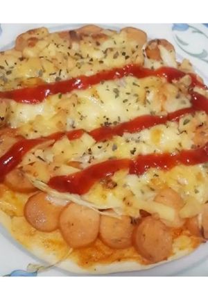 Foto resep Pizza teflon instant (pizza base) sosis keju mozarela