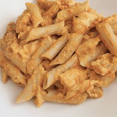 A picture of Roasted Bell Pepper-Feta-Chicken Sauce for Pasta.