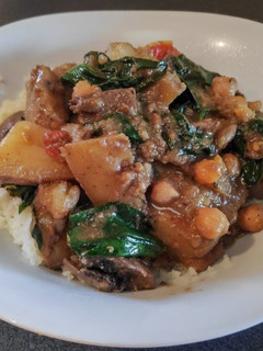 A picture of Creamy Coconut Mushroom & Potato Curry (Vegan/Vegetarian).