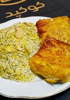 عکسی از دستور پلو باقلی شوید با ماهی رژیمی