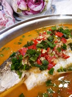 A picture of Thai Style Steamed Siakap.