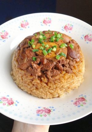 Foto resep Nasi Tim Ayam Jamur