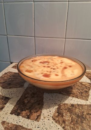 Una foto de Crema clásica de durazno pelones🍑🍑