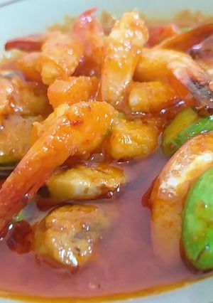 Foto resep 002. Udang pete sambel tomat