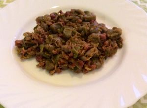 Una foto de Habitas con jamón Thermomix