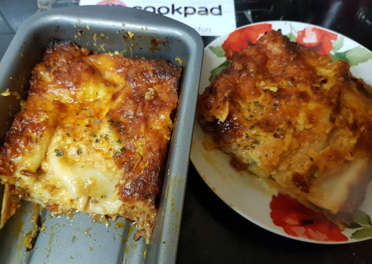 Recipe of Ultimate My Other way of cooking Lasagne. With a nice Crispy Top.☺
