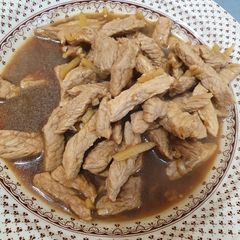 Ginger Dark soya sauce Pork A picture of Ginger Dark soya sauce Pork.