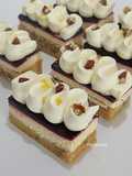 Pecan Blondie Cheesecake with Blackcurrant