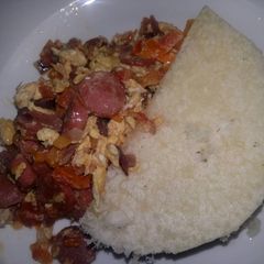 A picture of Yam and Sausage Egg Sauce.