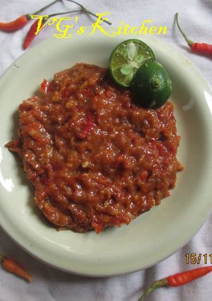 Une photo de Pâte de crevettes Le sambal