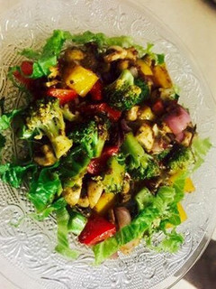 A picture of Brocolli & Mushroom stir fry.