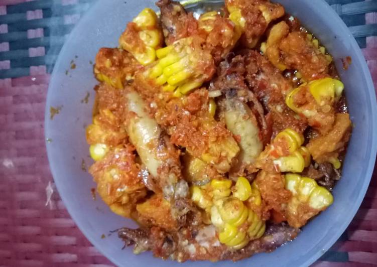 Bahan Menyiapkan Cumi asin pedas jagung manis, Bisa Manjain Lidah