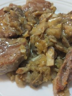 Una foto de Solomillo ibérico con setas