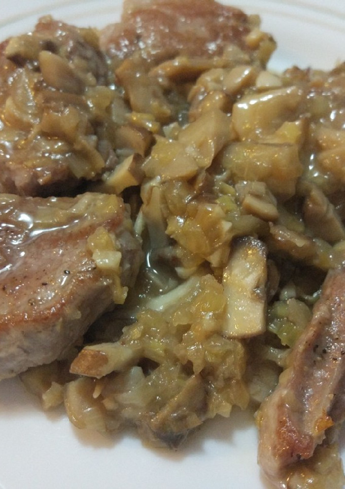 Una foto de Solomillo ibérico con setas