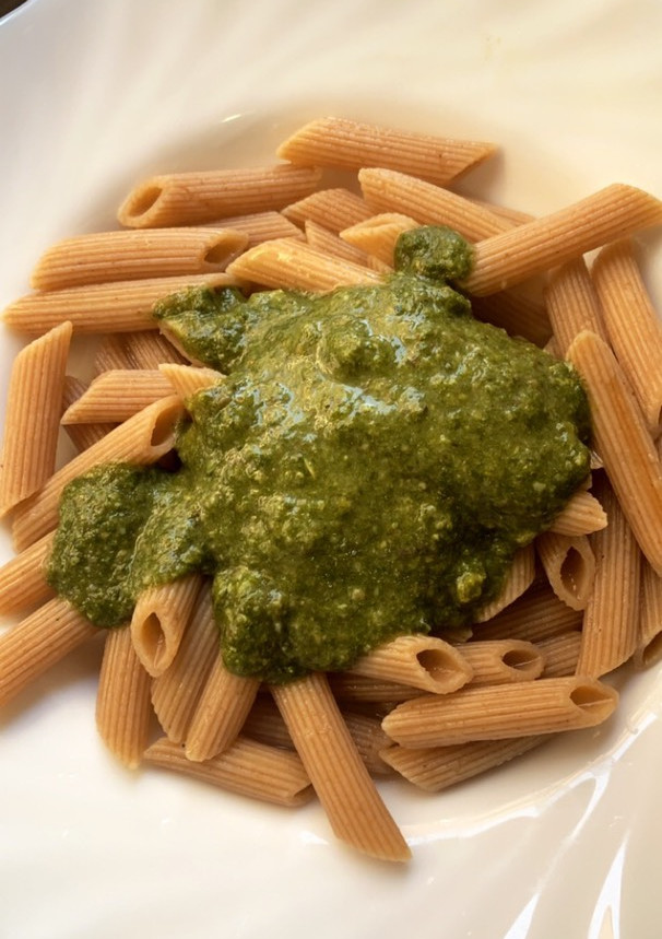 Una foto de Pesto de champiñones y espinacas