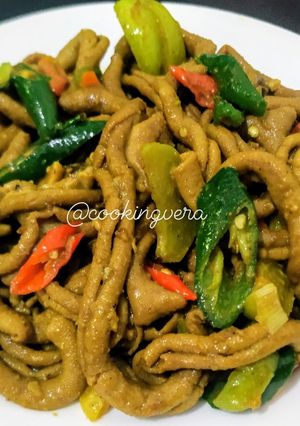 Foto resep Tumis Usus Ayam Cabe Ijo