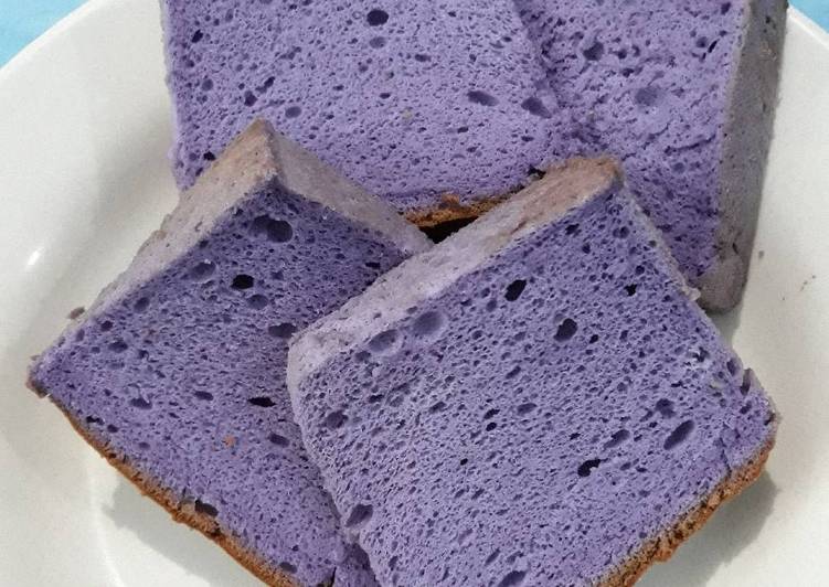 Resep Kue Ungu - Chiffon Taro Putih Telur Anti Gagal
