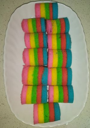 Foto resep Mini Rainbow Roll cake