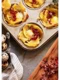 Cestas de patata huevos codorniz y salchichón ibérico