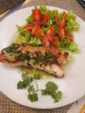 Chernia con salsa de cilantro