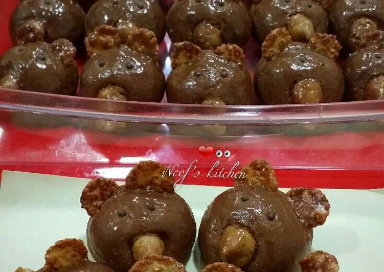 Cookies Coklat bentuk muka Tikus yang imut 🐨